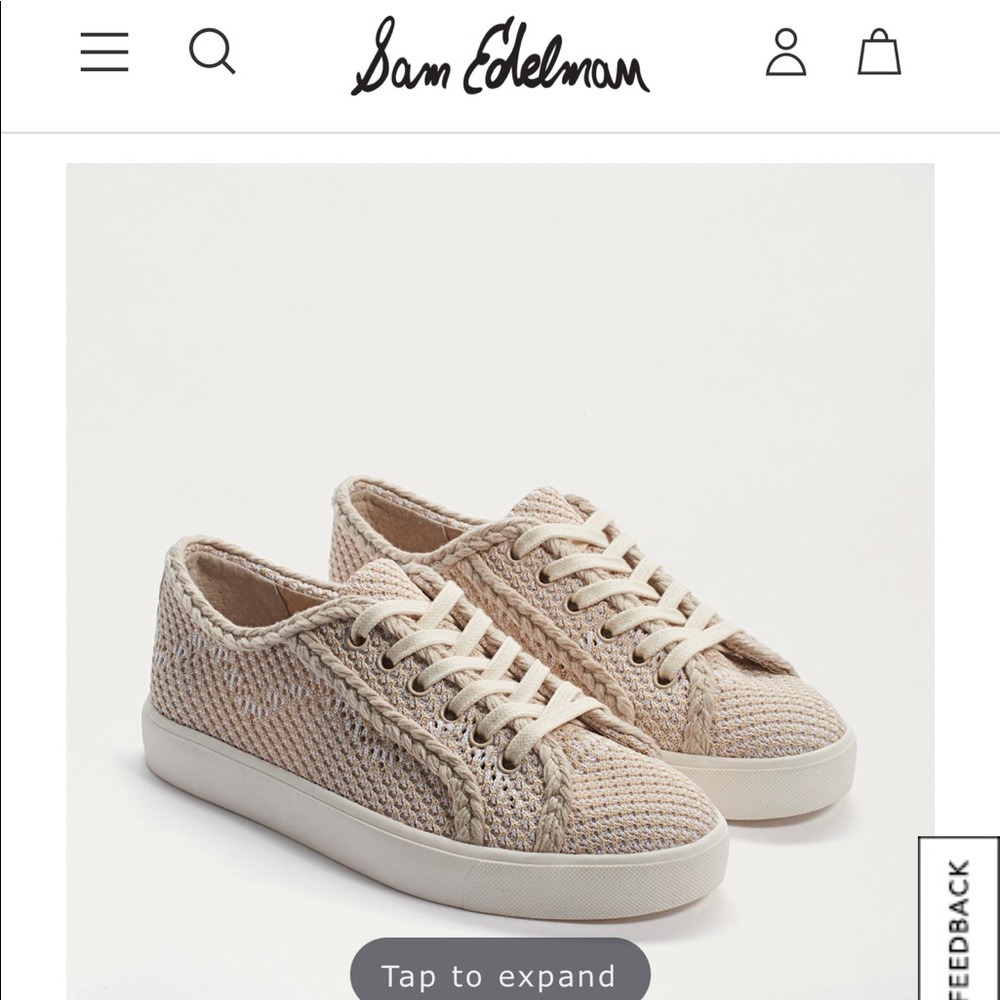 Sam Edelman Elena Knit Sneakers Sz 7.5 Summer Sand